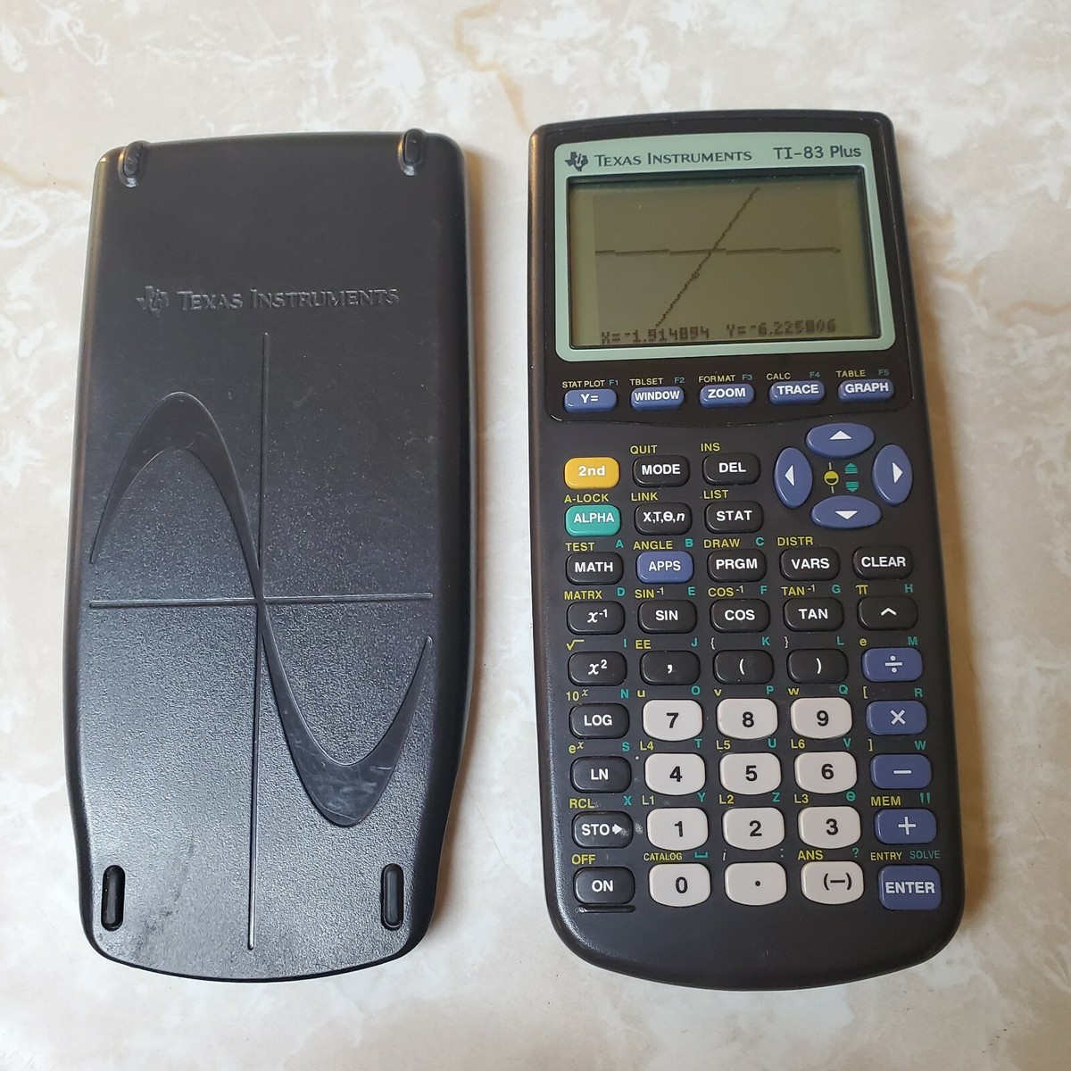 Texas Instruments TI-83 Plus Graphing Calculator Front Slip Cover Black  College