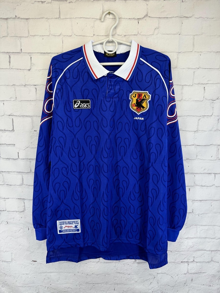 か*ギ様 1998 Japan National team Uniform Japan National Team 1998 GK Flame Jersey Asics Kawaguchi