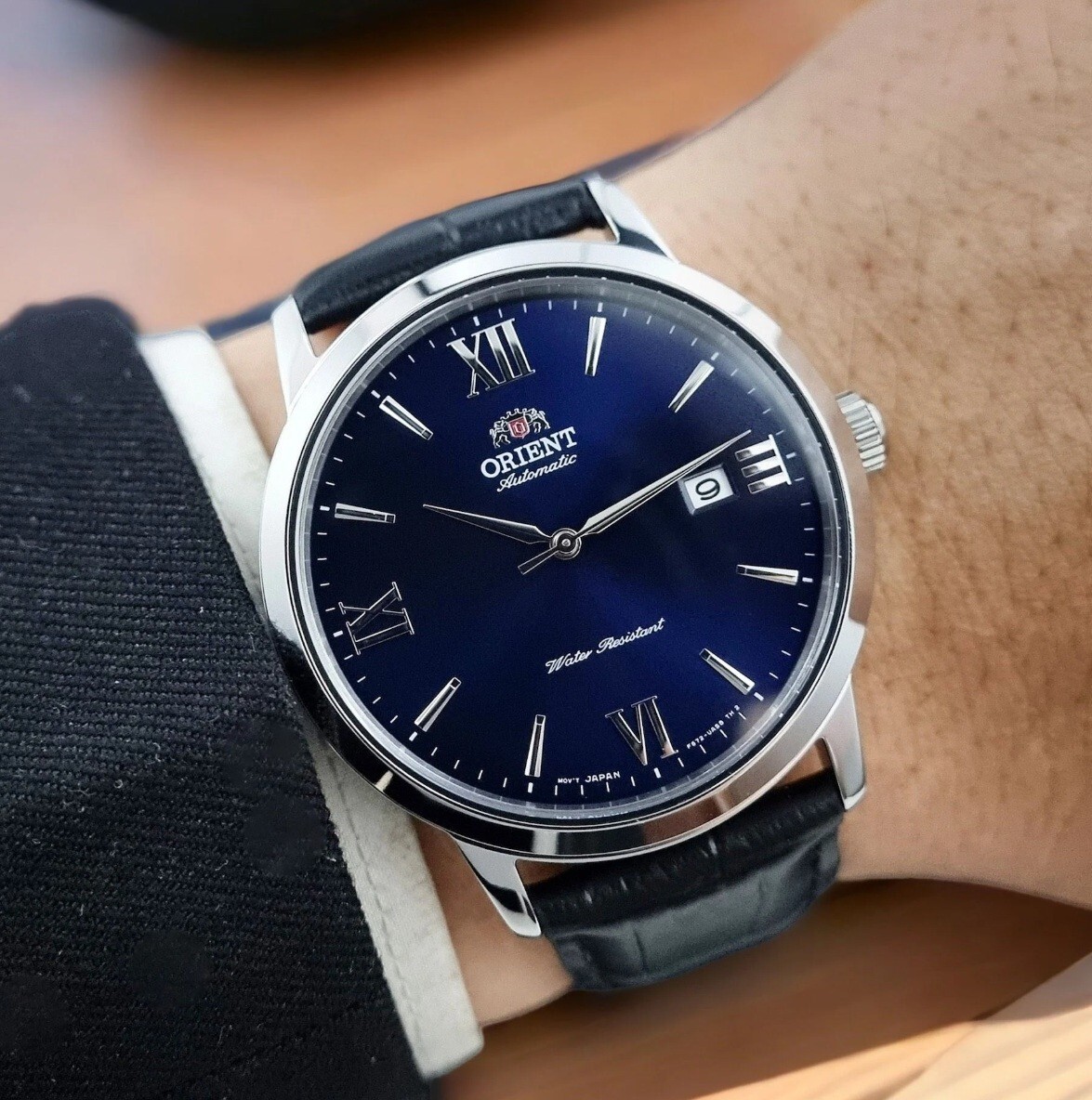 Orient RA-AC0F11L30B Symphony IV Blue Analog Black Leather