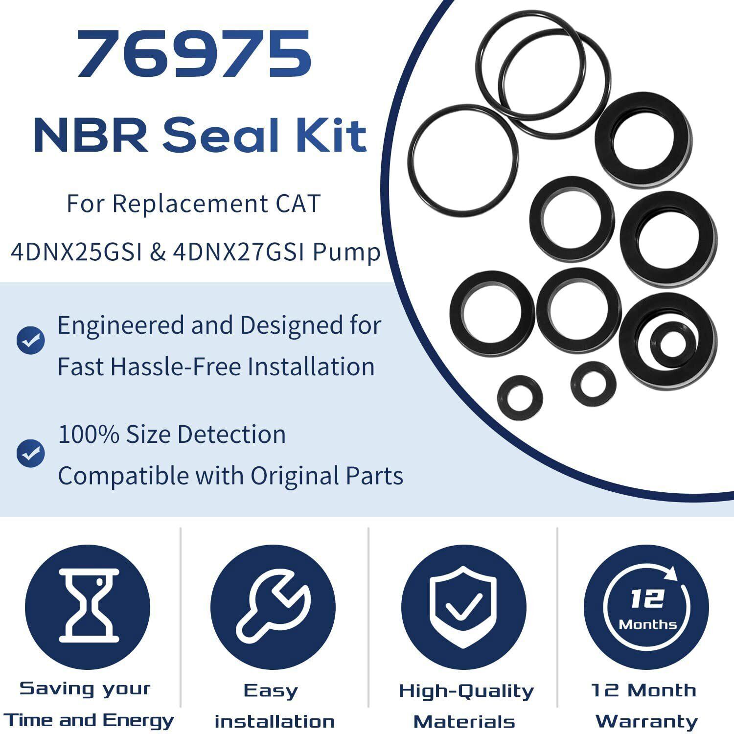 76975 Spring 76975 Seal Kit 12Pcs For Cat Pump 4DNX Pumps 4DNX25GSI 4DNX27GSI CAT ...