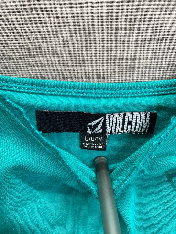 Volcom Womens Turquoise Tank Top Spaghetti Strap NWT Size Large - Imagem 4 de 4