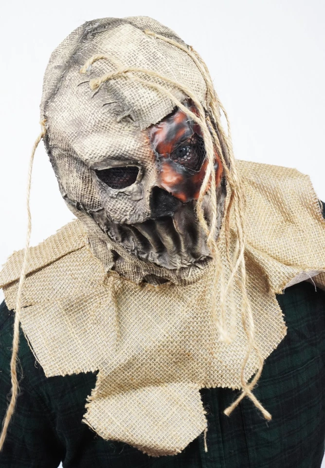Halloween Scarecrow Mask Costume Latex Realistic Mask Scary Adult Men's - Image 4 of 4