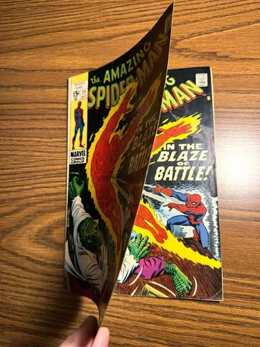 Amazing Spider-Man #77 DOUBLE COVER Silver Age Marvel Comic 1969 VG