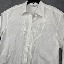 Paris Atelier Other Stories White Embroidered Button Down Shirt Womens M