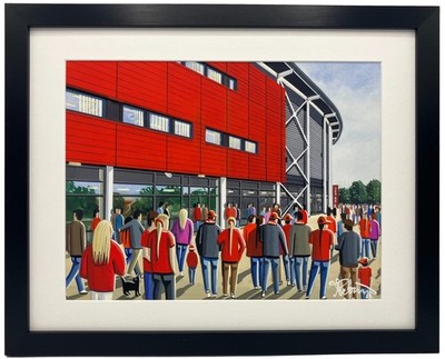 Liverpool. Gerahmter & ungerahmter Kunstdruck Frauen Fußballverein FC. Stadion Geschenk