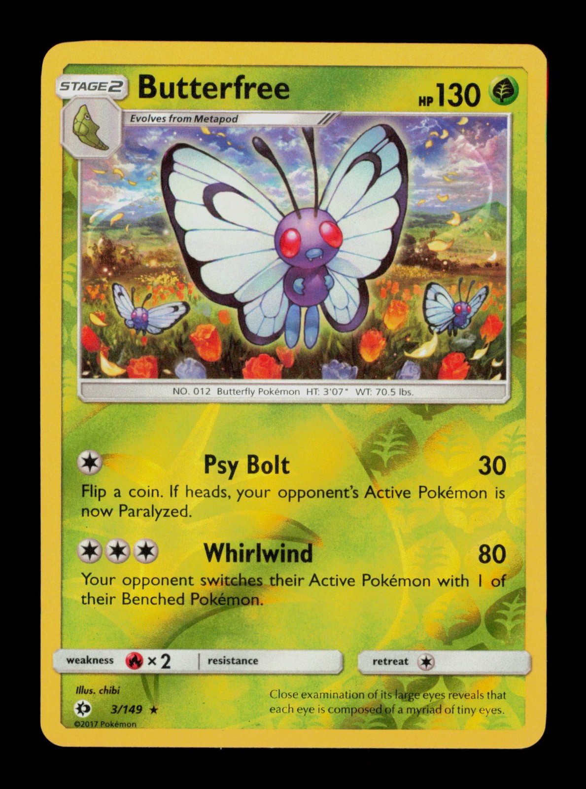 Butterfree 3/149 Pokemon Sun&Moon Holo Trading Card TC