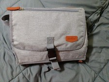 Alatino portable Baby Diaper Changing pad compartments/wipe holder gray Pockets