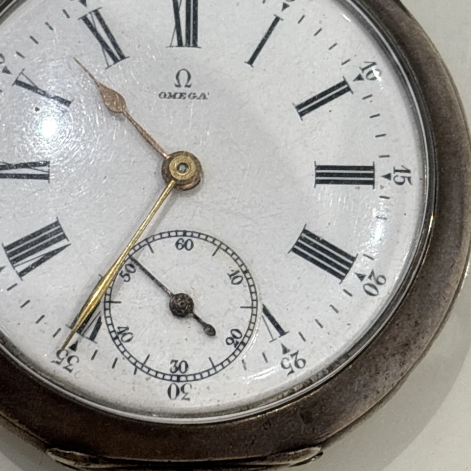 Ancienne montre gousset homme argent oméga - Photo 4/4