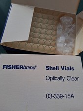 FISHERBRAND 72 SHELL VIALS w/caps OPTICALLY CLEAR 15MX45MM FISHER SCIENTIFIC NEW