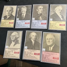 7 CARD LOT HAND-CUT VINTAGE 1992 LITTLE DEBBIE PRESIDENT TRADING CARDS