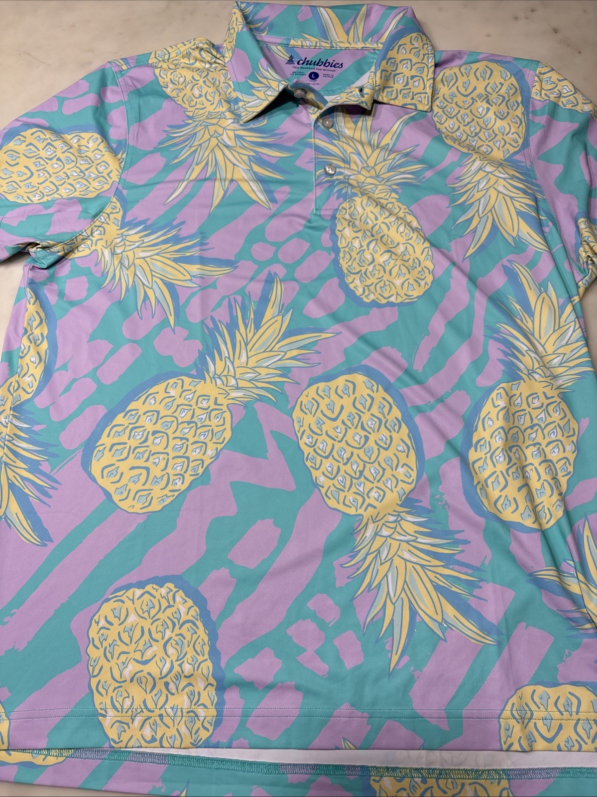 Chubbies Performance Polo Pineapple Size Large - image 1
