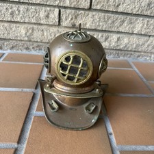 Rare Vtg Mini Copper & Brass Rolex Submariner Watch Display Diving Diver Helmet