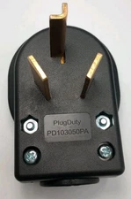 Right Angle Nema 10-30P 30A 125V-250V AC Plug Three-Pole Power Plug SEE PHOTOS 