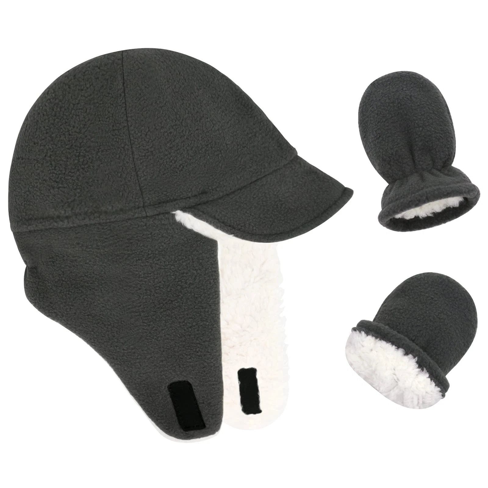 Infant Baby Winter Hat Toddler Warm Earflaps Mitten Set Beanie Cold Weather