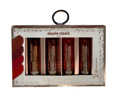 Marie Claire Hydrating Creamy Signature Lips 4 Pc Lipstick Set, Gift + Free Ship
