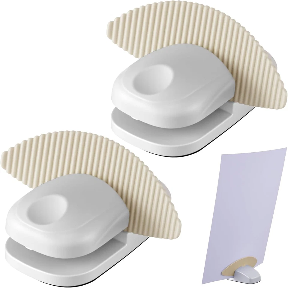 Paper Holder Stand for Documents Desk Clip Non-Slip 2 Pack White Office - Image 3 of 4