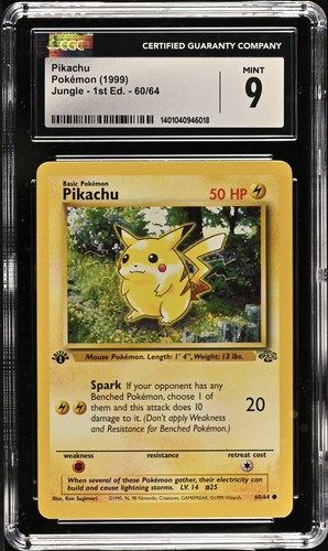 Pikachu (1st Edition) graded CGC 9 for sale on eBay