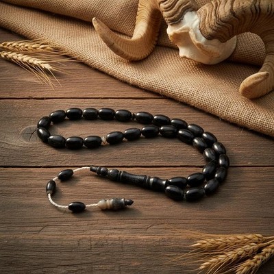 Ram horn 33 beads Tasbih, Islamic Prayer Beads Tasbeeh from Turkey 303034