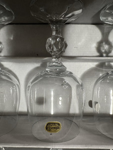Vintage Bohemia Crystal Claudia Wine Glasses Set of 6 Czech Republic