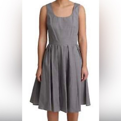 H&M A-Line Lined Sleeveless Hidden Zipper Cotton Taupe Dress Women s Size 2