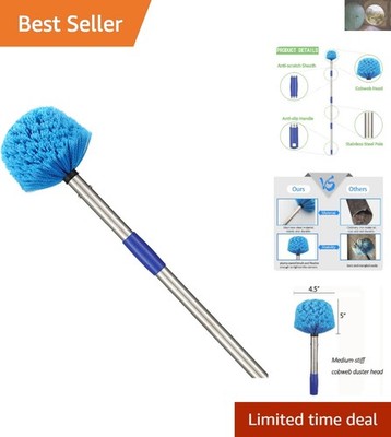 Durable Cobweb Duster with Stainless Steel Pole - Perfect for Indoor & Outdoor