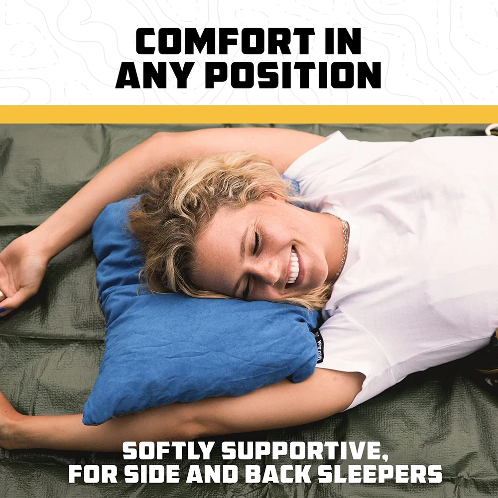 Memory Foam Camping Pillow for Travel, Hiking, Backpacking & Airplane Sleeping