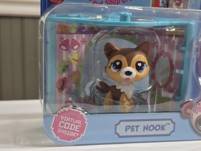 Littlest Pet Shop G7 #178 Husky NIB Brown Heart Eyes Pet Nook LPS