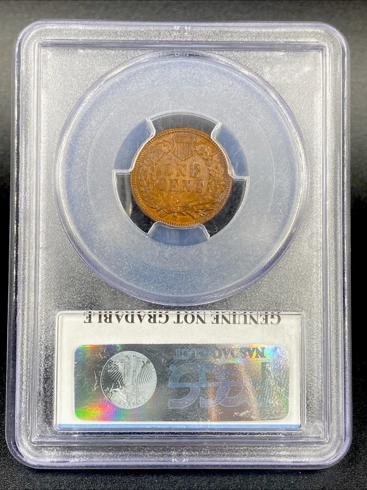 1880 Indian Head Cent PCGS Genuine UNC Details Cleaning - Image 3 of 4
