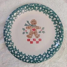 Tienshan Folkcraft Gingerbread Man Holiday Dinner Plates 10.25" Christmas 🎄
