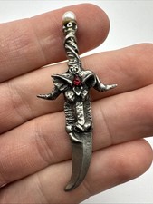 Vintage Gallo Pewter Dragon Dagger Sword With...