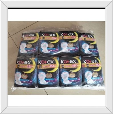Lot of 8 KOTEX NIGHT BVS Sanitary Pads 28cm Ultra Thin Overnight Protection.