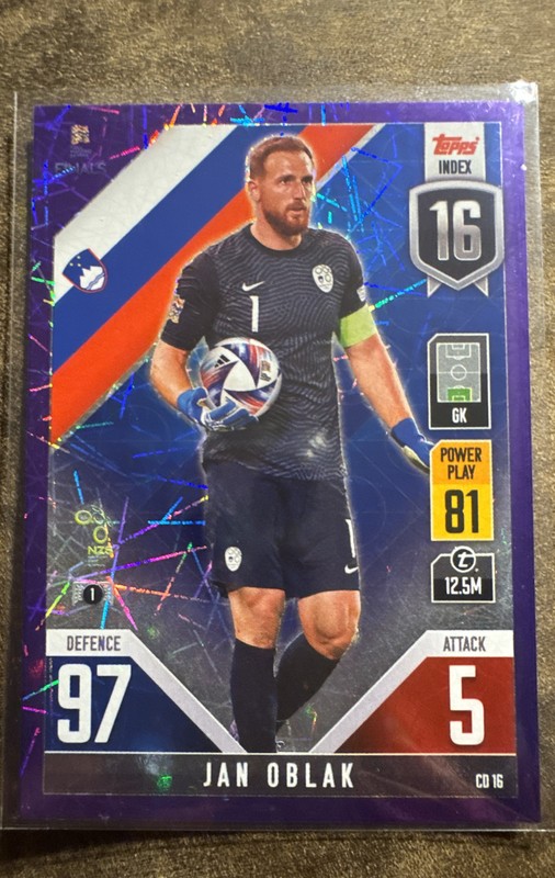 22 Topps Match Attax 101 The Road To UEFA Nations League Jan Oblak Purple Foil