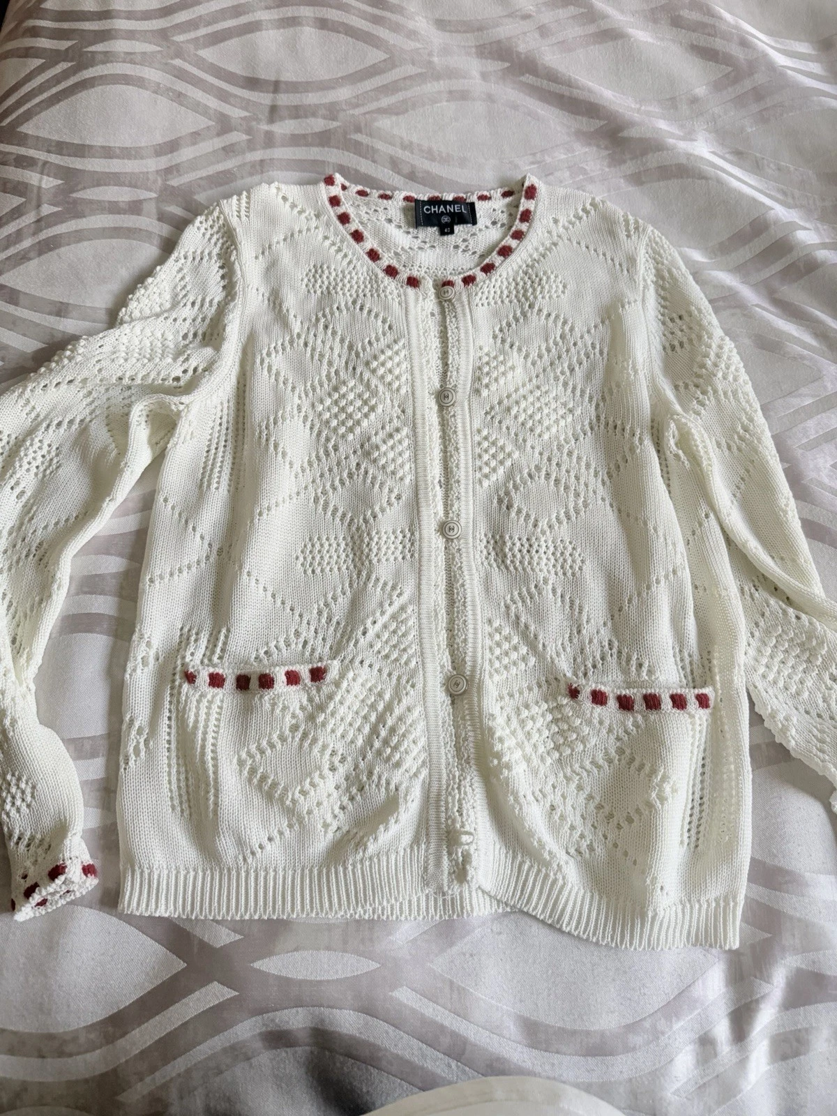 Chanel — Chanel Knit  Cardigan Sweater Size 40