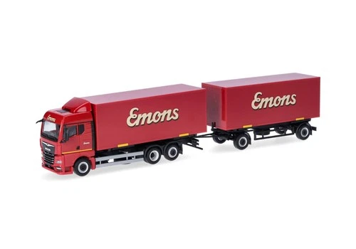 Herpa 319294, MAN TGX, Swap Box Trailer Train, Emons, NEW, ORIGINAL PACKAGING
