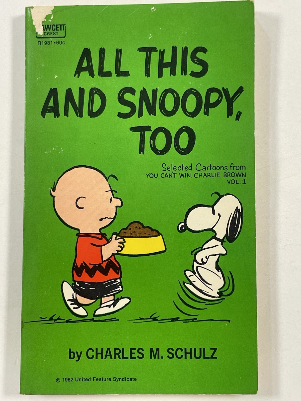 Vintage 1962 All This And Snoopy Too by Charles Schulz paperback  