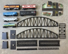 Mostly Tyco HO Scale Train LOT Bridge Cross Track Box Coal Cars Engine Baby Ruth