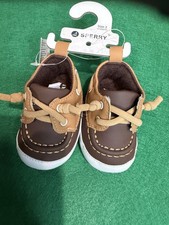 Sperry Baby Boat Shoes Size 2 (3-6 Months) Brown Tan Crib Shoes NWT