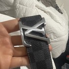 Louis Vuitton Men’s Black/Gray Damier Check Dress Belt w/ LV Logo Buckle — photo 6