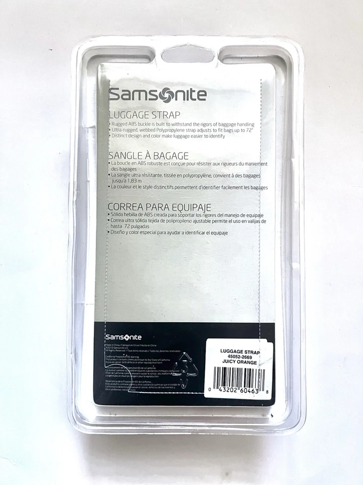 NUEVA Correa de Equipaje Samsonite Se Ajusta Hasta 72" Naranja Manzana/Negro Foto 3 de 3