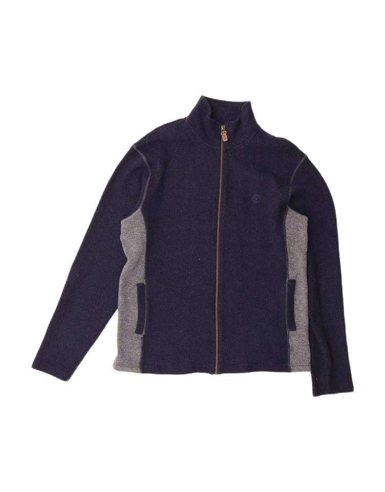 Cárdigan suéter grande TIMBERLAND para hombre Grant Fit azul marino bloques de colores BJ06 Foto 3 de 4