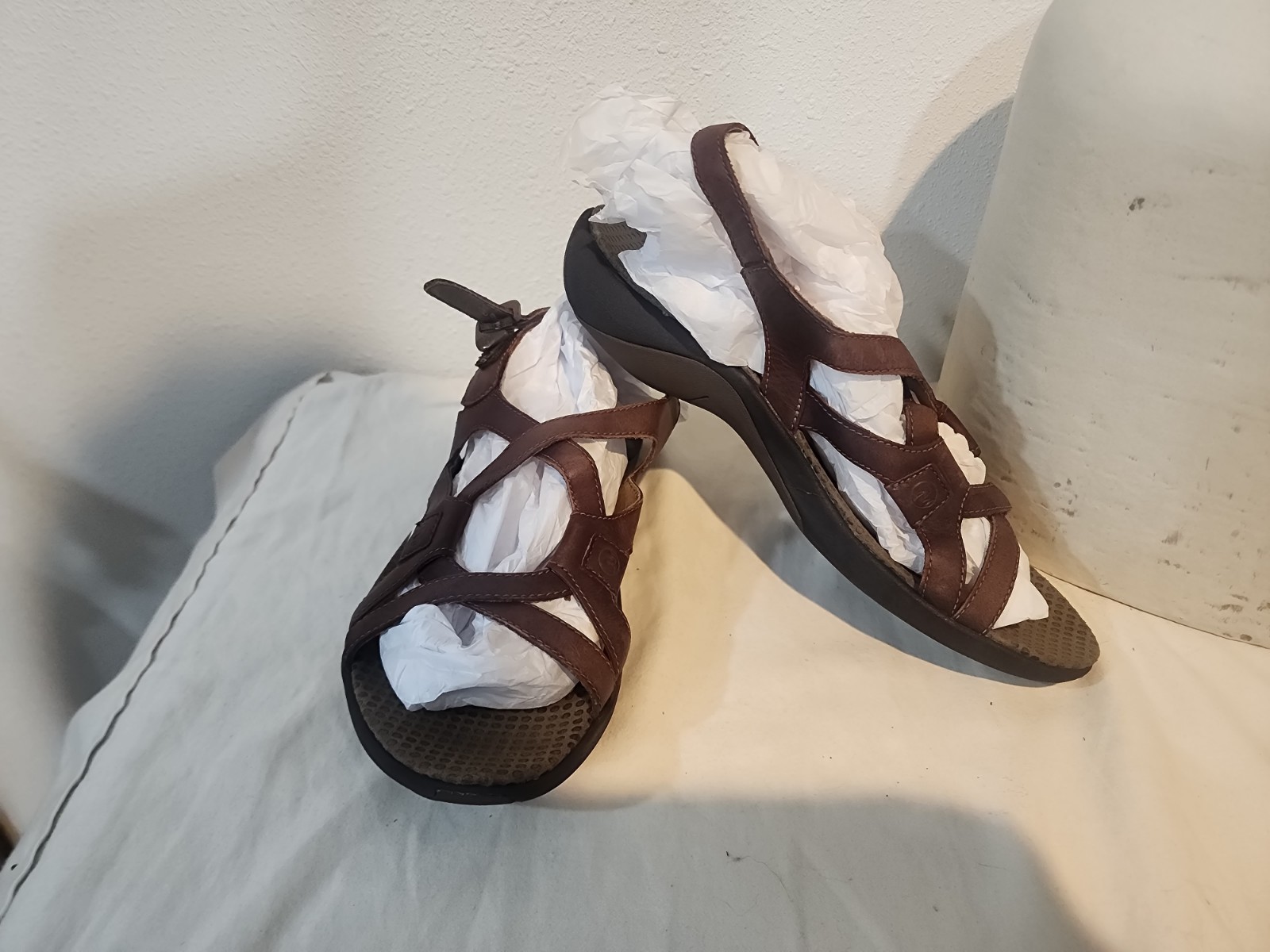 Sandali Merrell in pelle di agave taglia 8 autunno marrone J33202 con cinturino escursionismo passeggio