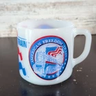 Vtg Federal Milk Glass American Freedom Train Bicentennial Journey Coffee Mug