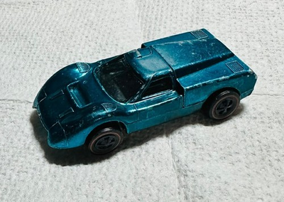 #ad #ad Original 1967 Mattel Hot Wheels Redline USA Ford J Car Aqua w Black Interior $27.50