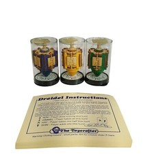 Vintage Wood Dreidel/Top Judaic Toy - The Toycrafter Made In USA 3pc. Set #2