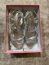 Nina Women's Nadine YG Silver Baby Glitter Size 8M Heels Straps