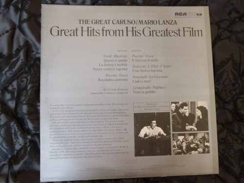 MARIO LANZA - THE GREAT CARUSO - RCA RED SEAL LABEL - Picture 2 of 4