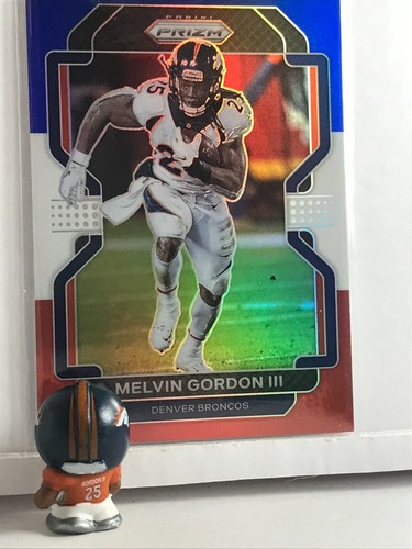 Melvin Gordon III NFL Teenymates 1" Figure with 2021 RED WHITE BLUE Prizm #202 - Picture 3 of 11