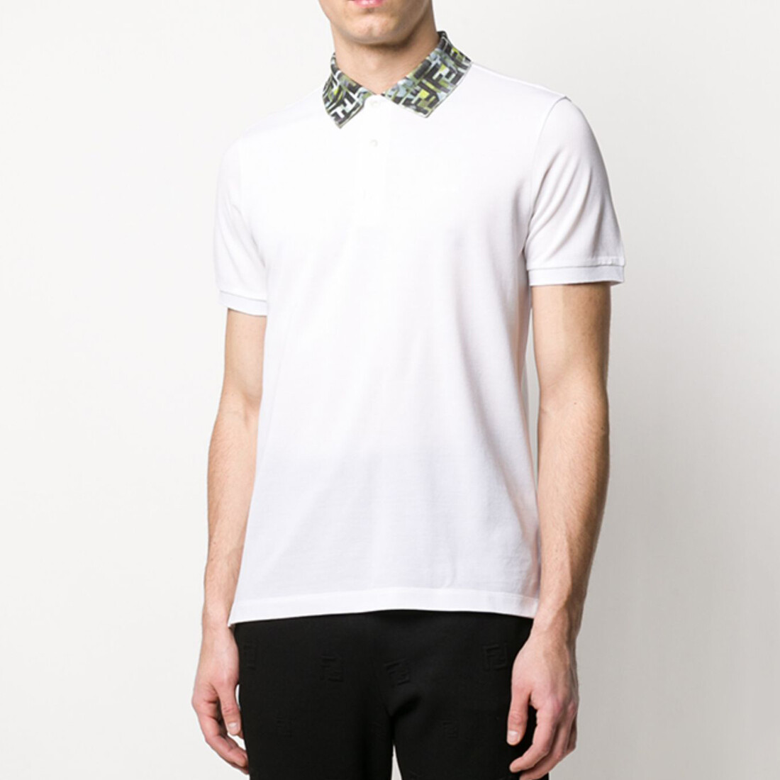 Tシャツ・カットソー FENDI Cappuccio Cotton Polo Shirt FENDI FF collar polo shirt White - FAF572ABTU | eBay