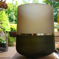 "Philippi Design \"Amelie Vase / Windlicht S\" GrüN 300093 Glas, Samt, Metall"