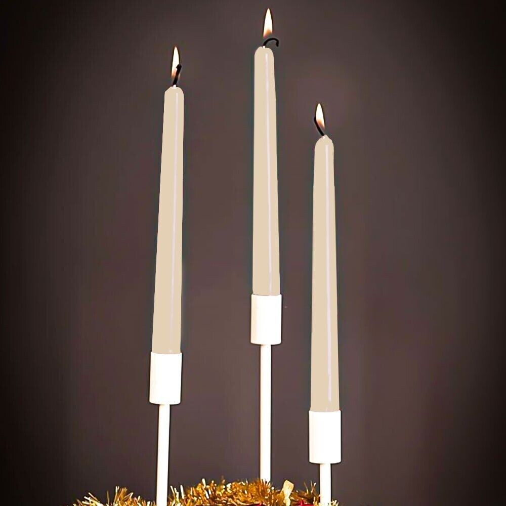 Prices Dinner Candle Ivory Long Burn Time Tapered Non Drip Unscented